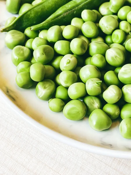 stock image Harvest organic vegetables green peas.