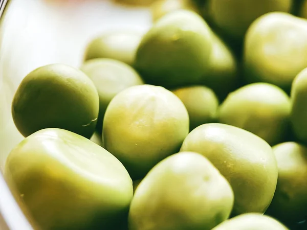 stock image Harvest organic vegetables green peas.