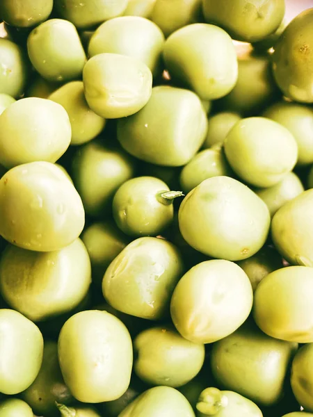 stock image Harvest organic vegetables green peas.