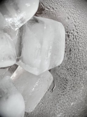 Makro görünümde buz küpleri