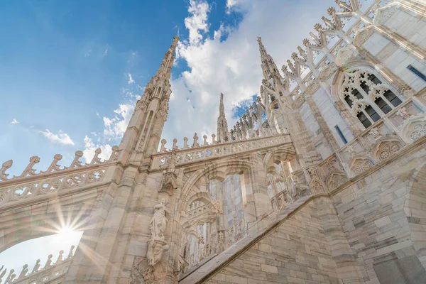 stock image View of Duomo Cathedral terraces, terrazze del Duomo, in Milan in Italy.