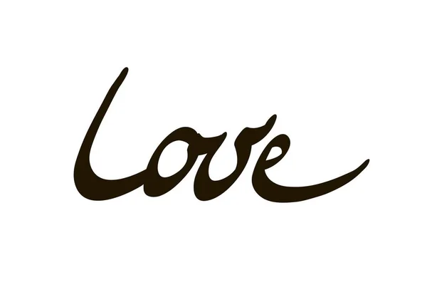 Beautiful Typography Background Hand Drawn Word Love Handmade Vector Modern — Stock Vector