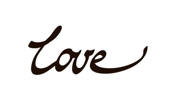 Beautiful Typography Background Hand Drawn Word Love Handmade Vector Modern — Stock Vector