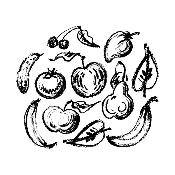 Icona Dello Schizzo Vettoriale Della Frutta Isolata Sullo Sfondo Illustrazione — Vettoriale Stock