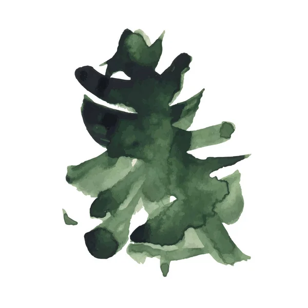 Абстрактно Зеленые Акварельные Деревья Белом Фоне — стоковый вектор