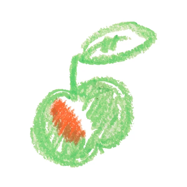 苹果矢量草图图标孤立的背景 手绘彩绘插图 用于信息图形 网站或应用程序的苹果草图图标 — 图库矢量图片