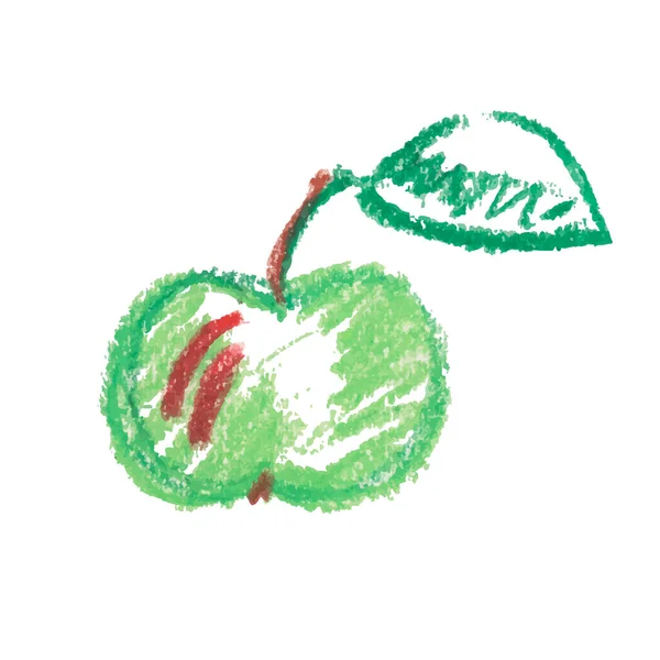 Иконка Векторного Наброска Apple Изолирована Заднем Плане Ручная Пастельная Иллюстрация — стоковый вектор