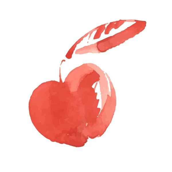 Icona Dello Schizzo Vettoriale Apple Isolata Sullo Sfondo Illustrazione Acquerello — Vettoriale Stock