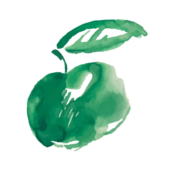 Apple Vektor Skiss Ikon Isolerad Bakgrunden Handritad Akvarell Illustration Apple Stockillustration