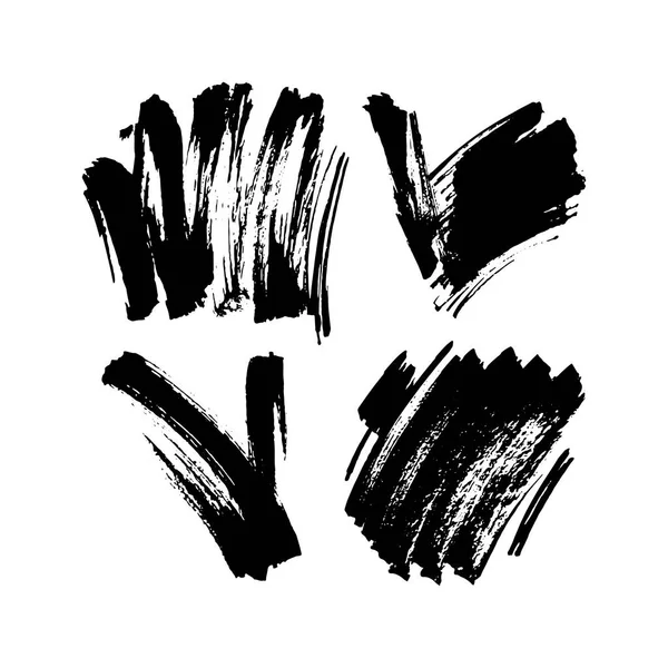 Vector Zwarte Inkt Vlek Geïsoleerd Een Witte Achtergrond Grunge Textuur Rechtenvrije Stockillustraties