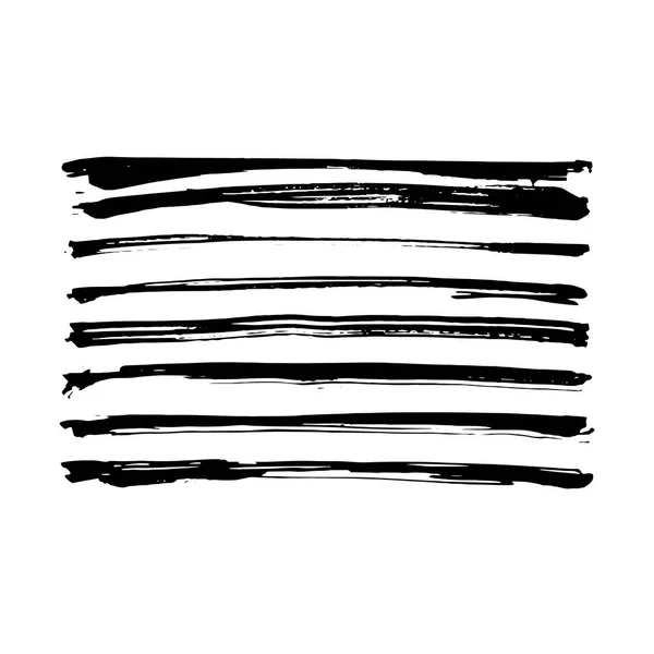 Vector Schwarzer Tintenklecks Isoliert Auf Weißem Hintergrund Grunge Textur Set Stockvektor