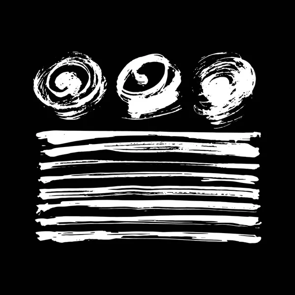 Векторные Белые Пятна Чернил Изолированы Черном Фоне Тонкая Текстура Стоковая Иллюстрация