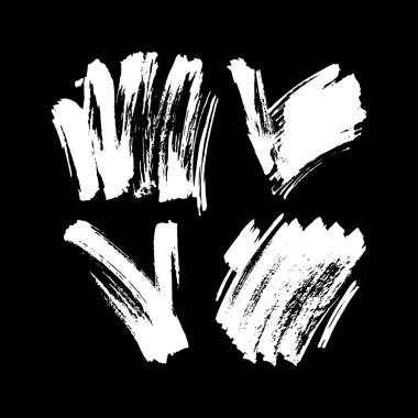 Siyah arka planda beyaz mürekkep lekesi izole edildi. Grunge dokusu.