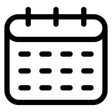 calendar line icon isolated on white background