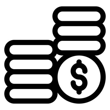 Bozuk para çizgisi simgesi beyaz arkaplanda izole edildi