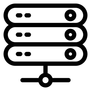 veritabanı çizgi simgesi beyaz arkaplanda izole edildi