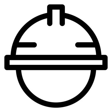 Miğfer Hattı Simgesi Beyaz Arkaplanda İzole Edildi