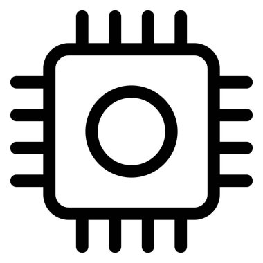 İşlemci satırı simgesi beyaz arkaplanda izole edildi
