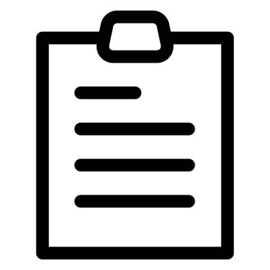 clipboard line icon isolated on white background