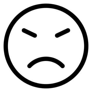 kızgın satır simgesi beyaz arkaplanda izole edildi