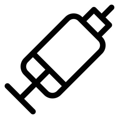 Beyaz arkaplanda şırınga çizgisi simgesi izole edildi