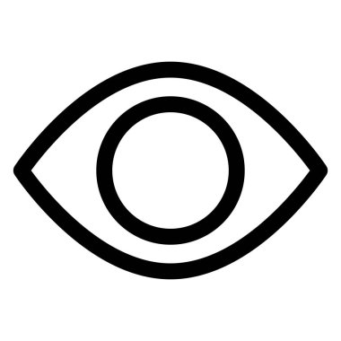 Beyaz arkaplanda göz çizgisi simgesi izole edildi