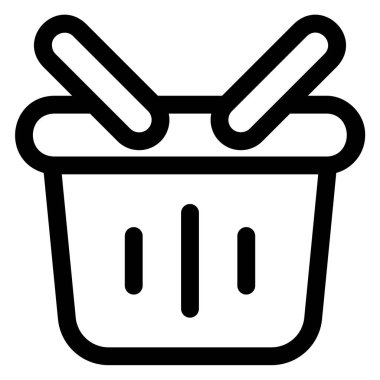 Sepet çizgisi simgesi beyaz arkaplanda izole edildi