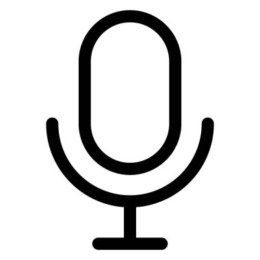 Mikrofon Hattı Simgesi Beyaz Arkaplanda İzole Edildi