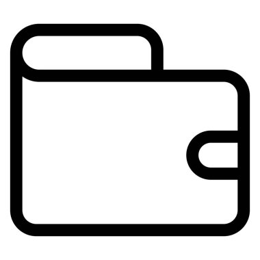 Beyaz arkaplanda cüzdan çizgisi simgesi izole edildi