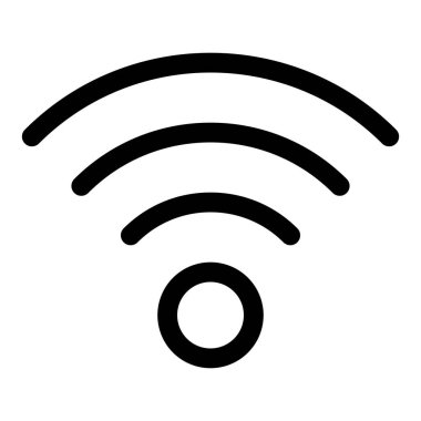 Wifi Hattı Simgesi Beyaz Arkaplanda İzole Edildi
