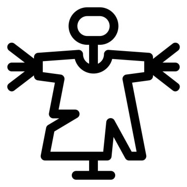 korkuluk çizgi simgesi beyaz arkaplanda izole edildi