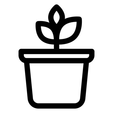 pot çizgi simgesi beyaz arkaplanda izole edildi