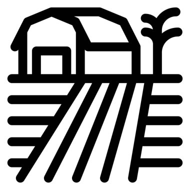 Beyaz arkaplanda ahır çizgisi simgesi izole edildi