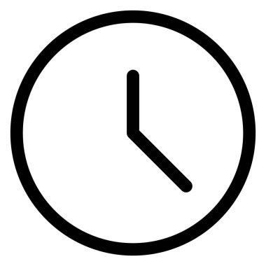 Saat Çizgisi Simgesi Beyaz Arkaplanda İzole Edildi