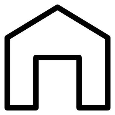 Beyaz arkaplanda ev satırı simgesi izole edildi