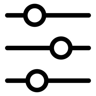 Beyaz arkaplanda filtre çizgisi simgesi izole edildi