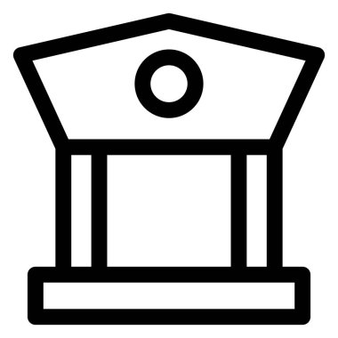 Banka çizgisi simgesi beyaz arkaplanda izole edildi