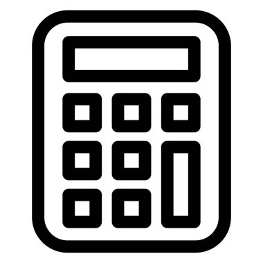 calculator line icon isolated on white background