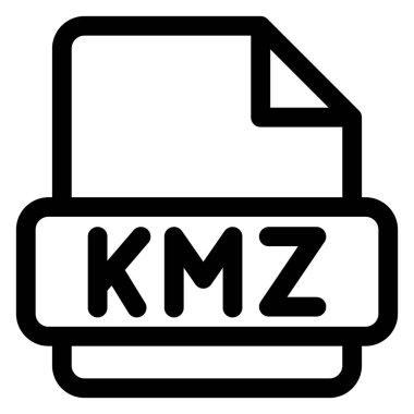 kmz çizgi simgesi vektör çizimi beyaz arkaplanda izole edildi