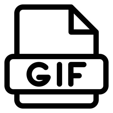 gif satır simgesi vektör çizimi beyaz arkaplanda izole edildi