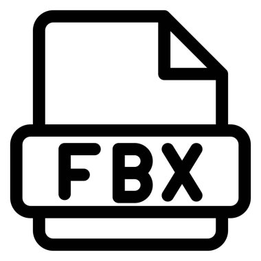 fbx satır simgesi vektör çizimi beyaz arkaplanda izole edildi