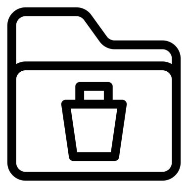 Çöp çizgisi simgesi çizimi beyaz arkaplanda izole edildi