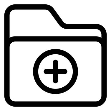 Beyaz arkaplanda izole edilmiş çizgi simgesi vektörü illüstrasyonu ekle