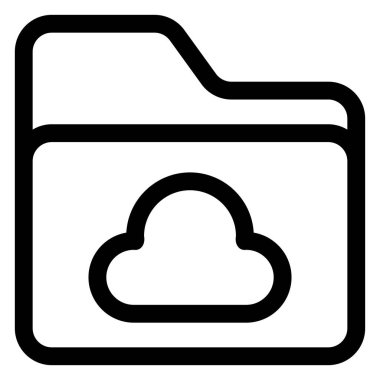 beyaz arkaplanda izole edilmiş bulut çizgisi simgesi vektör çizimi