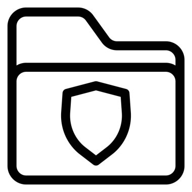 Beyaz arkaplanda izole edilmiş kalkan çizgi simgesi vektör çizimi