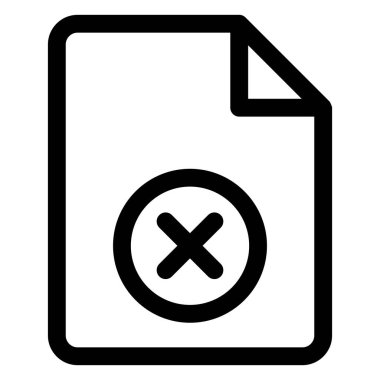 Beyaz arkaplanda izole edilmiş çizgi simgesi vektör resimlerini sil