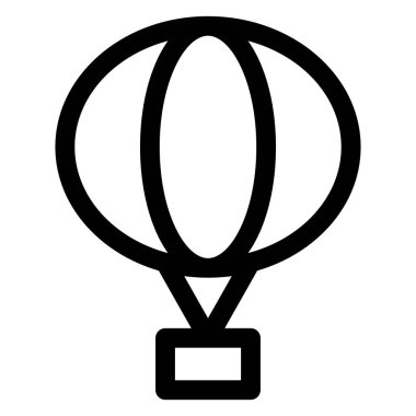 Beyaz arkaplanda izole edilmiş hava balonu çizgisi ikonu vektör çizimi