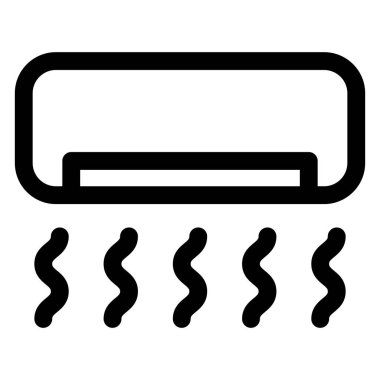 Klima çizgisi simgesi vektör çizimi beyaz arkaplanda izole edildi