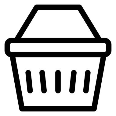 Sepet çizgisi simgesi çizimi beyaz arkaplanda izole edildi