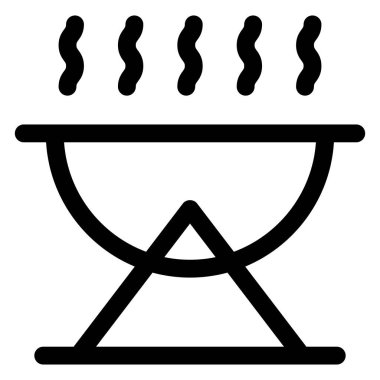 Beyaz arkaplanda izole edilmiş ot çizgisi simgesi vektör çizimi